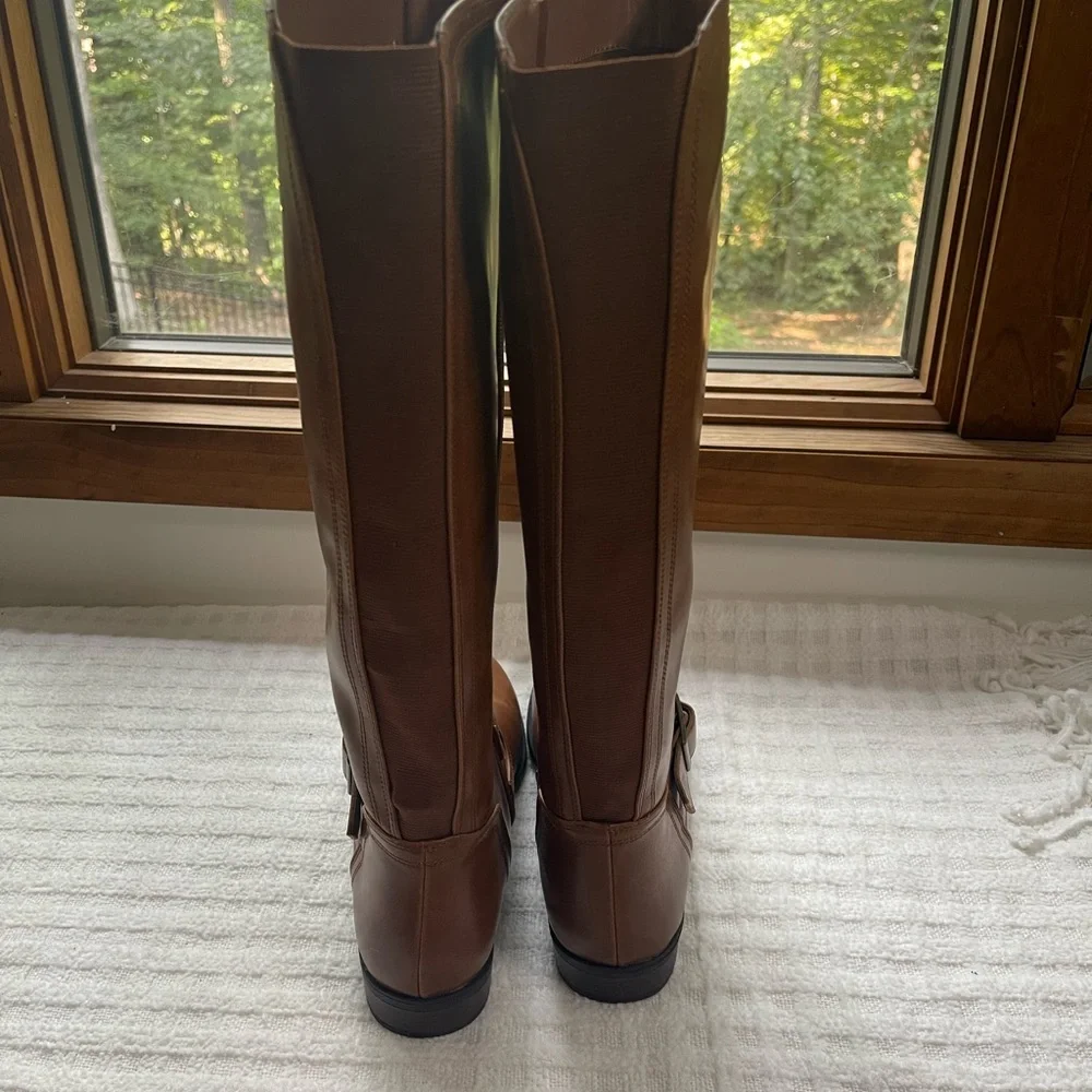Brown Leather Knee-High Boots
